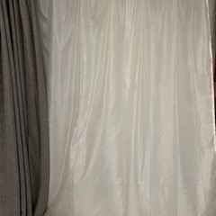 ニトリ　遮光2級カーテン（エストグレー150×200）、遮像レースカーテン（Nナチュレシャイン150×198）の画像