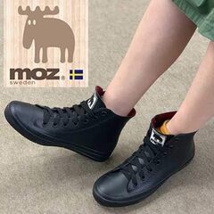 モズmozハイカットレインシューズ  レディース（ブラック）L(24.0-24.5cm)の画像