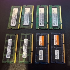 メモリ8枚セットまとめ売り2GB4枚、1GB2枚、512MB2枚