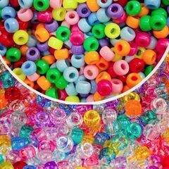 おおきめビーズ　キャンディカラー プラスチックビーズ　＆　グリッ...