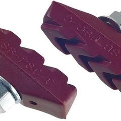 自転車用 ブレーキシュー DX ステンレスリム専用 1ペア レッドの画像