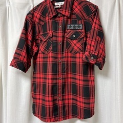 『Growth by Grail』 半袖チェックシャツ レッド  の画像