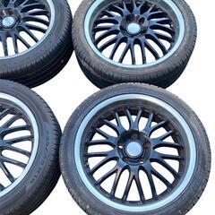 美品 18インチ 114.3 7.5J+40 5穴 4本セット メッシュ ホイール アルミホイール ピレリ 225/45R18 黒 ブラック 95wの画像