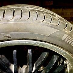 美品 18インチ 114.3 7.5J+40 5穴 4本セット メッシュ ホイール アルミホイール ピレリ 225/45R18 黒 ブラック 95wの画像
