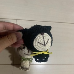 猫のあみぐるみ キーホルダー付き  ハンドメイドの画像