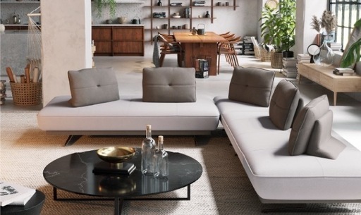 関家具　アルフレード　背クッション  プラチナグレー　ヨーロピアングレー　4つセット