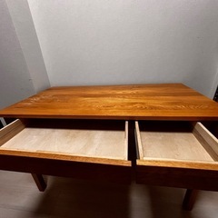 ◆無印良品 MUJI デスク 引出し フック付 学習机 木製 幅110cmの画像