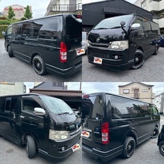 【㊗️ご成約ありがとうございました】トヨタ ハイエース スーパーGL 車検付！ナビ ETC付！ブラック カスタムアルミホイール！ローン可能！保証も付けることができます！の画像