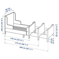 IKEA 伸縮ベッド セミシングルの画像
