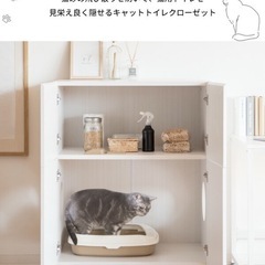 美品✨白木製・猫　トイレ家具の画像