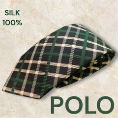 POLO 英国調タータンチェック シルク100%ネクタイ オシャ...