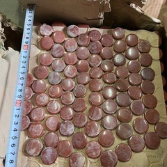 モザイクタイル 25mm丸 レトロタイル レッド レンガ色