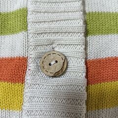 120cm GAPkids ダンガリーシャツ＆カラフルボーダー柄カーディガンセットの画像