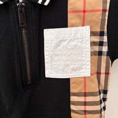 バーバリー　80センチ　半袖ワンピース　黒　キッズ　ノバチェックの画像