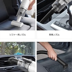 新品未使用/コードレス掃除機 白ホワイト　ハンディー クリーナー スティック 一クリーナー 電気掃除機 5種類ノズル LEDライト付 軽量 Type-C充電式 長時間稼働 一人暮らし 車用　　の画像