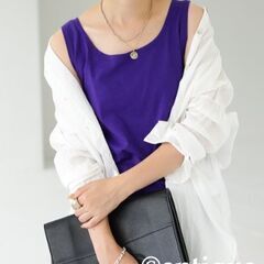 新品•タグ付き　アンティカ　コットン100%シンプルタンクトップ