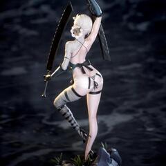 3Dプリント女性フィギュア未塗装未組立の画像
