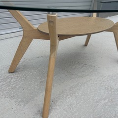 幅120cm　木製ガラステーブル の画像
