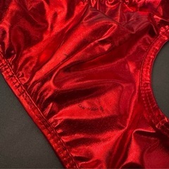 水着　ビキニ　上のみ　メタリック　レッド　の画像