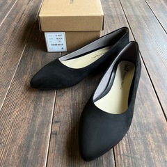 ORiental TRaffic ポインテッドトゥ フラットパンプス ローヒール 黒パンプス 24cm 24.5cmの画像