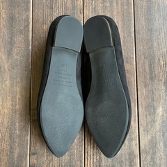 ORiental TRaffic ポインテッドトゥ フラットパンプス ローヒール 黒パンプス 24cm 24.5cmの画像