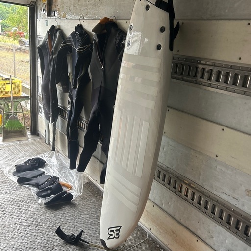 サーフボード　ファンボード　ウェットスーツ3着セット