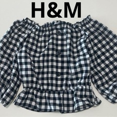H&M ギンガムチェックオフショル