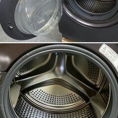 高年式!2022年製! AQUA/アクア AQW-DX12N ドラム式洗濯乾燥機 左開き 洗濯12kg/乾燥6kg シルキーブラック 中古家電 店頭引取歓迎 yR9634の画像