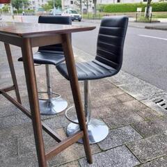 カウンターテーブル　キッチンテーブルチェアーセット　カフェテーブル　の画像