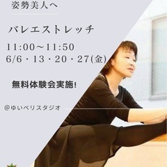  【金曜11時・無料体験】姿勢美人を目指すバレエストレッチ✨初心...