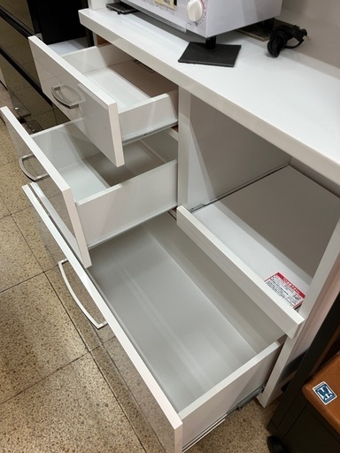リユースマン倉敷、キッチンボード、ホワイト、ブラウン、キッチン、収納 リユースマン倉敷》キッチンボード ホワイト キッチン収納 棚 【公式通販】