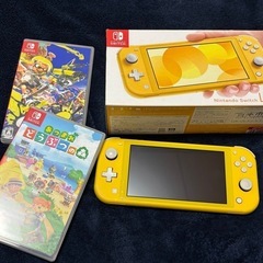 ニンテンドー スイッチ ライト イエロー カセット2点付き (箱あり）