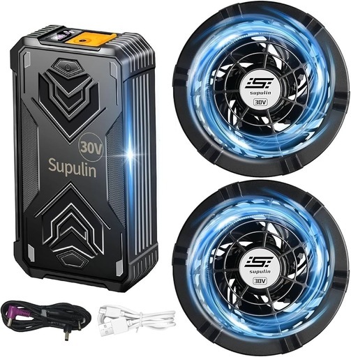 【新品未使用】空調作業服用 ファンバッテリーセット 30V超高出力 24000mAh 大容量