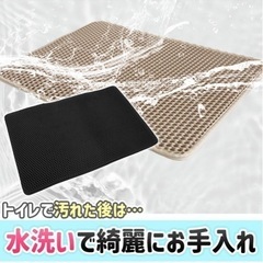 新品⭐️ 猫砂マット 飛び散り防止 防汚対策 折り畳み 防水仕様 洗える 90×60cmの画像