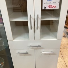 リユースマン倉敷 ミニ食器棚 ホワイト キッチン収納 棚