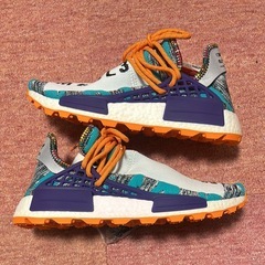 【未使用美品】27cmファレル・ウィリアムス × アディダス NMD HU ソーラーパック "オレンジ"の画像