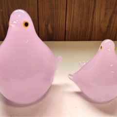 MULTI GLASS  鳥　置物　2個セットの画像