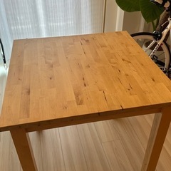 【IKEA製】【木製テーブル】正方形74cm × 高さ74cm／...