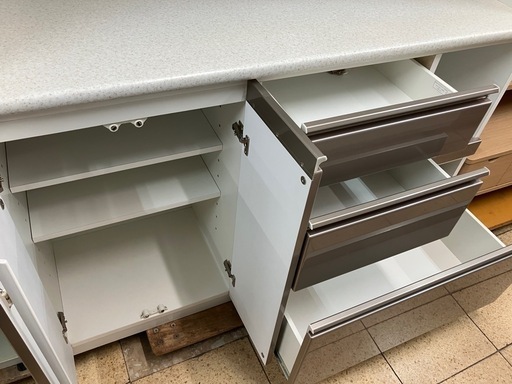 リユースマン倉敷 ニトリ　キッチンボード シルバー キッチン収納 棚