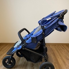 双子用ベビーカー エアバギー ココダブル 青 の画像