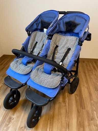 双子用ベビーカー エアバギー ココダブル 青