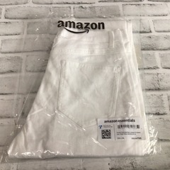 W134 未着用 Amazon essentials デニム/ジーンズ 30W×34L メンズ ホワイト ストレート アマゾン 現状品の画像