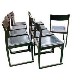  【大田区倉庫引取限定！】 CRES ダイニングチェア 9脚 焦茶系 椅子　現金OK・値下げ相談可！の画像