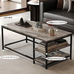 大理石風　オシャレなローテーブル センターテーブルの画像