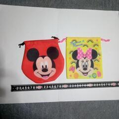 ミッキーマウスとミニーマウスの可愛い巾着袋セット