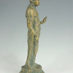 北村西望造 聖観音菩薩像 仏教美術 銅製 銅器　SX236の画像