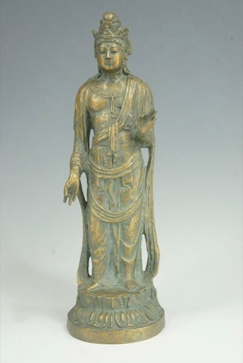 北村西望造聖観音菩薩像仏教美術 銅製SX236