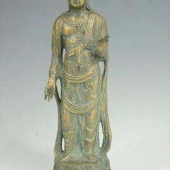 北村西望造 聖観音菩薩像 仏教美術 銅製 銅器　SX236の画像