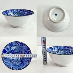 直接引き取り5%OFF　和食器 まとめて9枚セット 陶器 染付 深皿 取り皿 中鉢 食器 一般家庭用品 飲食店 店舗用品 キッチン小物 中古 602264の画像