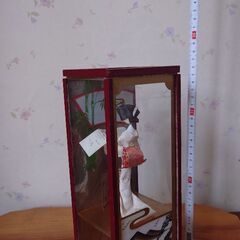 昭和レトロ【芸者 日本人形 ガラスケース入】